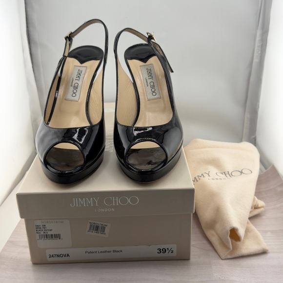 Jimmy Choo Black Heels with Slingback Strap - Picture 1 of 6